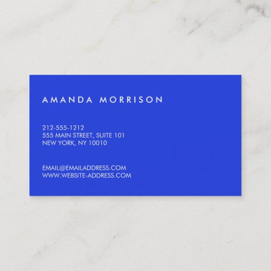 Minimalistische Berufliche Social Media Visitenkarte (Rückseite)