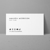 Minimalistische Berufliche Social Media White Visitenkarte