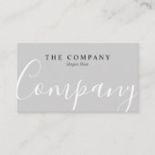 Minimalistische Berufliche Typo Grau Visitenkarte (Vorderseite)