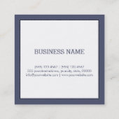 Minimalistische Berufliche Unabhängigkeit der Weiß Quadratische Visitenkarte (Rückseite)