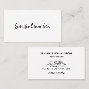 Minimalistische, berufliche und handschriftlich visitenkarte