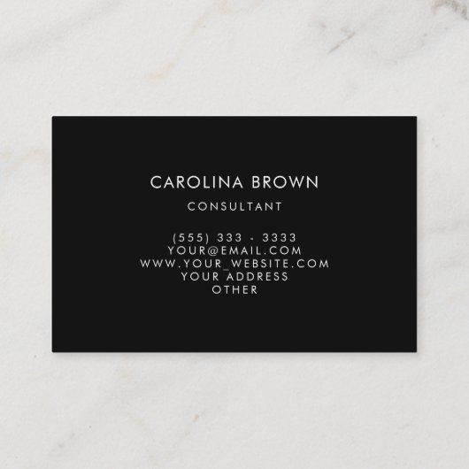 Minimalistische Berufliche Visitenkarte (Rückseite)