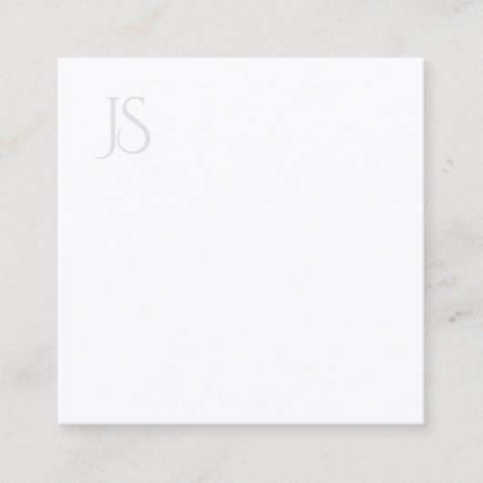 Minimalistische Berufliche Vorlage für Monogramm Quadratische Visitenkarte (Vorderseite)