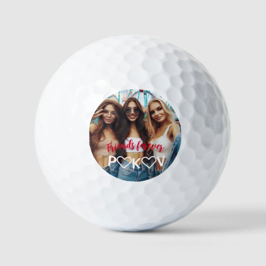Minimalistische BESTE FREUNDIN Valentinstag Weißes Golfball (Vorderseite)