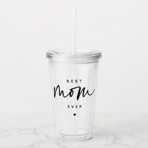 Minimalistische beste Mama je elegante Script Typo Acryltrinkbecher