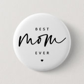 Minimalistische beste Mama je elegante Script Typo Button (Vorderseite)
