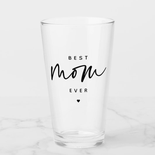 Minimalistische beste Mama je elegante Script Typo Glas (Vorderseite)
