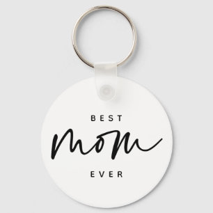 Minimalistische beste Mama je elegante Script Typo Schlüsselanhänger