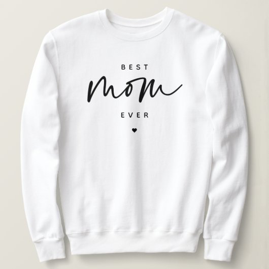 Minimalistische beste Mama je elegante Script Typo Sweatshirt (Design vorne)