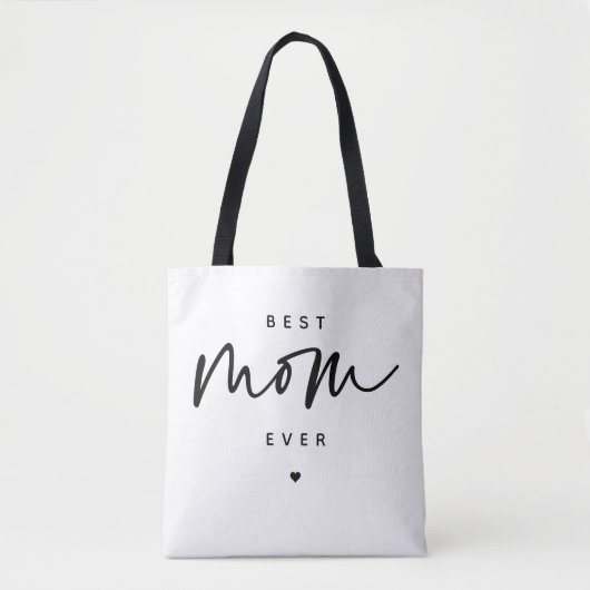 Minimalistische beste Mama je elegante Script Typo Tasche (Vorderseite)