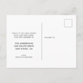 Minimalistische Bewegungsanzeige Postkarte (Rückseite)