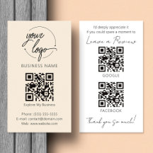 Minimalistische Bewertungsanfrage mit QR-Code Chic