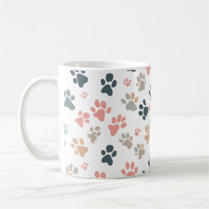 Minimalistische, bezaubernde Paw Prints Multi Colo Kaffeetasse
