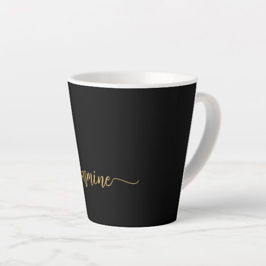 Minimalistische Bezeichnung für Schwarz-Gold-Monog Milchtasse (Rechte Ecke)