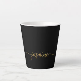 Minimalistische Bezeichnung für Schwarz-Gold-Monog Milchtasse