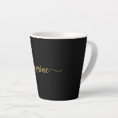 Minimalistische Bezeichnung für Schwarz-Gold-Monog Milchtasse (Rechte Ecke)