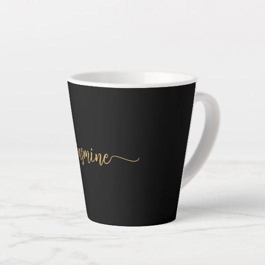 Minimalistische Bezeichnung für Schwarz-Gold-Monog Milchtasse (Rechte Ecke)