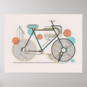 Minimalistische Bicycle Line Art Poster drucken (Vorne)