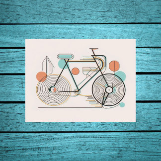 Minimalistische Bicycle Line Art Poster drucken