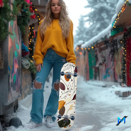 Minimalistische Bio Blätter Skateboarddesign Skateboard