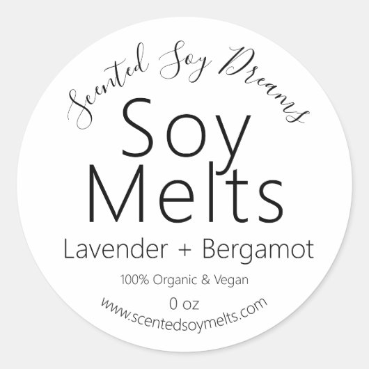 Minimalistische Bio Vegane Sojabohnenmarken Runder Aufkleber (Vorderseite)