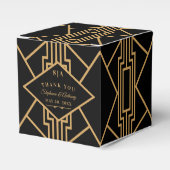 Minimalistische Black and Gold Art Deco Hochzeit Geschenkschachtel (Vorderseite)
