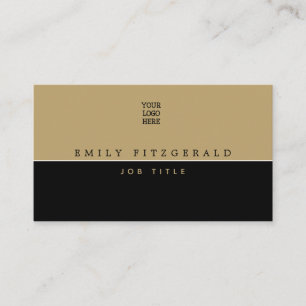 Minimalistische Black and Gold Typografie/Ihr Logo Visitenkarte