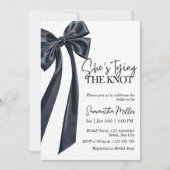 Minimalistische Black Bow Bridal Dusche Einladung (Vorderseite)