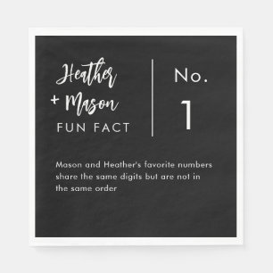 Minimalistische Black Brush Couple Fun Fakten Hoch Serviette