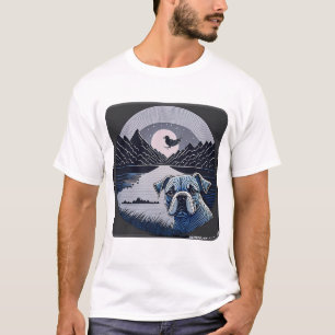 "Minimalistische Black Bulldog-Kontur mit Sauberke T-Shirt