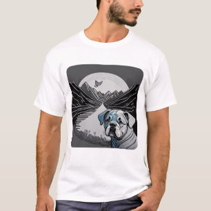 "Minimalistische Black Bulldog-Kontur mit Sauberke T-Shirt