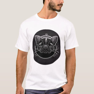 "Minimalistische Black Bulldog-Kontur T-Shirt