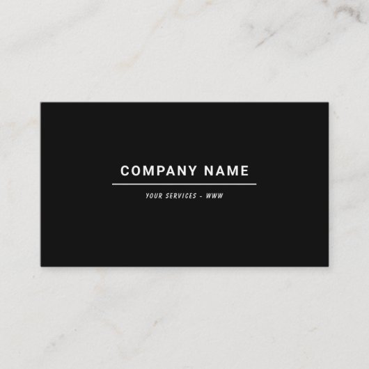 Minimalistische Black Business Card mit QR-Code Visitenkarte (Vorderseite)