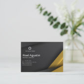 Minimalistische Black Business Card oder Identität Visitenkarte (Stehend Vorderseite)