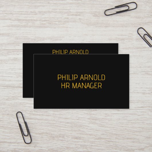 Minimalistische Black Business Card Visitenkarte (Vorderseite/Rückseite Beispiel)