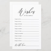 Minimalistische Black Calligraphy Wünsche für Baby (Vorne/Hinten)