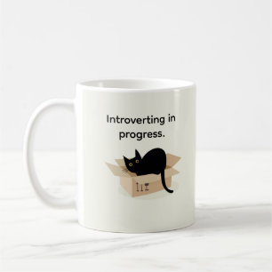 Minimalistische Black Cat Box Kaffeetasse