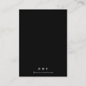 Minimalistische Black Earring Display-Visitenkarte Visitenkarte (Rückseite)
