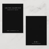 Minimalistische Black Earring Display-Visitenkarte Visitenkarte (Vorne/Hinten)