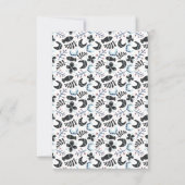 Minimalistische Black Fish Baby Dusche Dankeskarte (Rückseite)