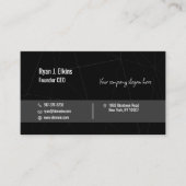 Minimalistische Black Founder & CEO Business Card Visitenkarte (Vorderseite)