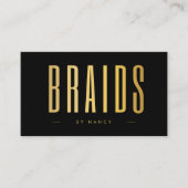 Minimalistische Black & Gold Braids Visitenkarte (Vorderseite)