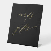 Minimalistische Black Gold Elegante Script Cards G Sockelschild (Vorderseite)