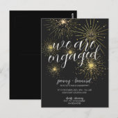 Minimalistische Black-Gold-Feuerwerkskommunikation Postkarte (Vorne/Hinten)