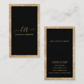 Minimalistische Black-Gold-Glitzer-Sequenzen Visitenkarte (Vorne/Hinten)