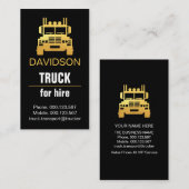 Minimalistische Black-Gold-Line-Trucking Visitenkarte (Vorne/Hinten)