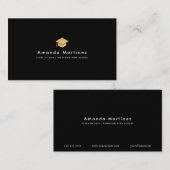 Minimalistische Black Graduate Student Calling Car Visitenkarte (Vorne/Hinten)