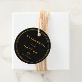 Minimalistische Black & Green & Gold Hochzeit Geschenkanhänger (Beispiel)