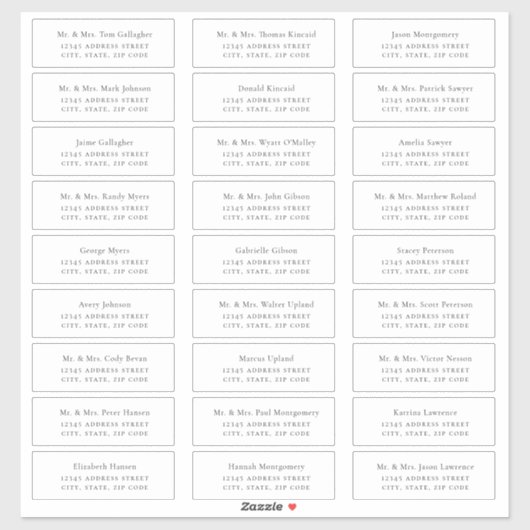Minimalistische Black Guest Address Labels (Blatt)