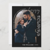 Minimalistische Black Multi Foto Happy Holidays Ca (Vorderseite)